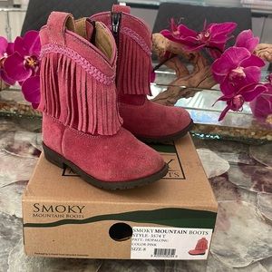 Toddler Barbie pink suede fridge smoky mountain boots